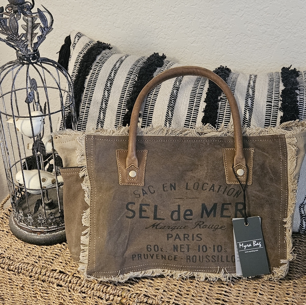 Myra Bag - Sel de Mer Upscale Canvas/Leather Hobo Bag